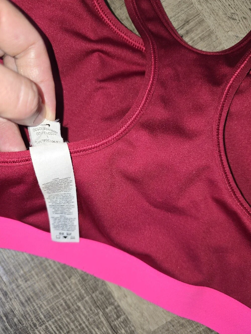 Nike Dri-FIT Sports Bra Womens Large Pink Red Racerback Padded Medium Support